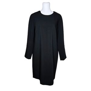 Banana Republic Womens Black Long Sleeve Shift Dress Knee Length Size 4